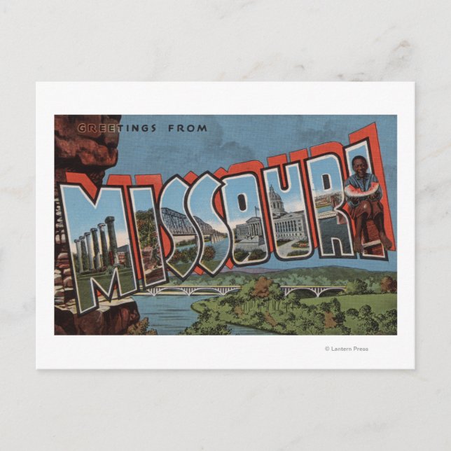 Postal Missouri (vista de puente) - Escenas de letras gra (Anverso)