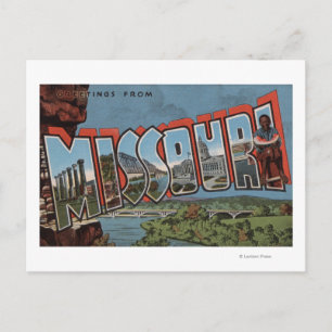 Postal Missouri (vista de puente) - Escenas de letras gra