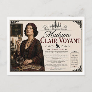 Postal Misterio de asesinato de los años 40 Madame Clair