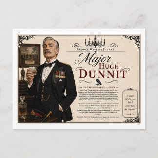 Postal Misterio de asesinato de los años 40 Mayor Hugh Du