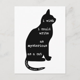 Postal Misterioso como cita de poe del gato Edgar Allan