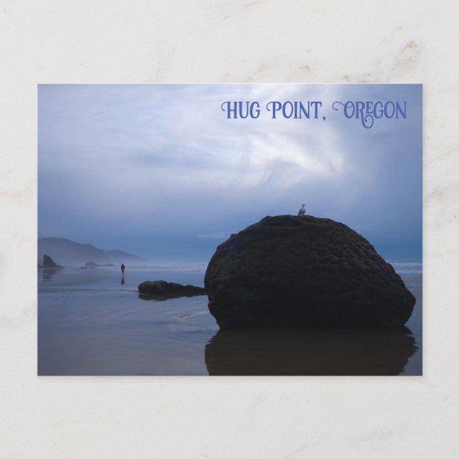 Postal Misterioso Pacífico Hug Point Beach Oregon (Anverso)