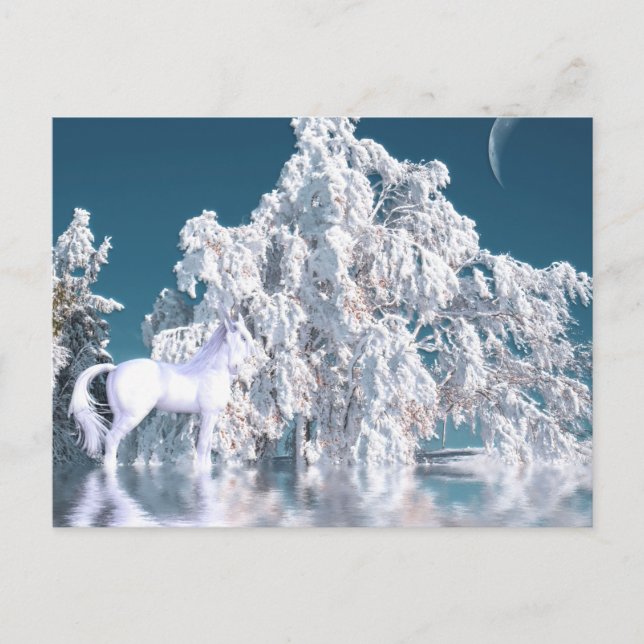 Postal Mistic Winter Ice Horse and Trees (Anverso)