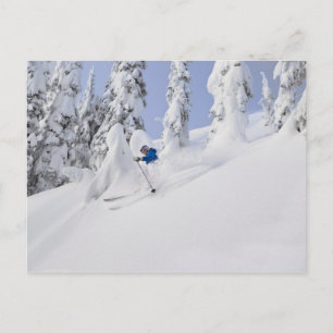 Postal Mistie Fortin esquía en nieve polvo