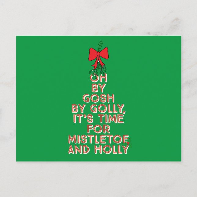 Postal Mistletoe y Holly (Anverso)