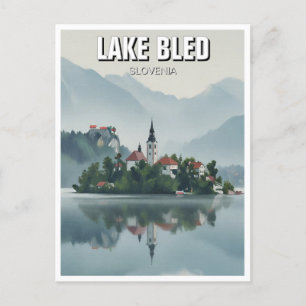 Postal Misty Lake Bled Eslovenia