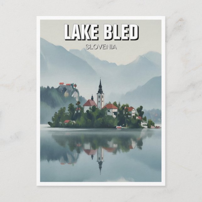 Postal Misty Lake Bled Eslovenia (Anverso)