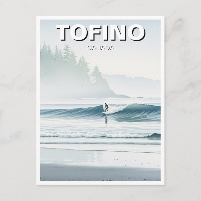 Postal Misty Tofino Canada Surfer Travel (Anverso)