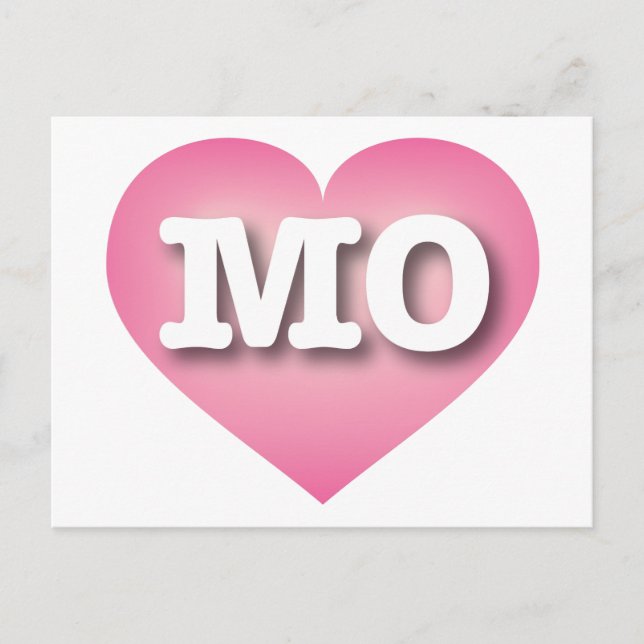 Postal Misuri Pink Fade Heart - Me encanta MO (Anverso)