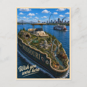 Postal Misuri Wish You Were Here State Series