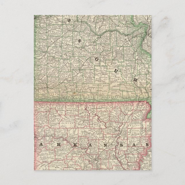 Postal Misuri y Arkansas (Anverso)