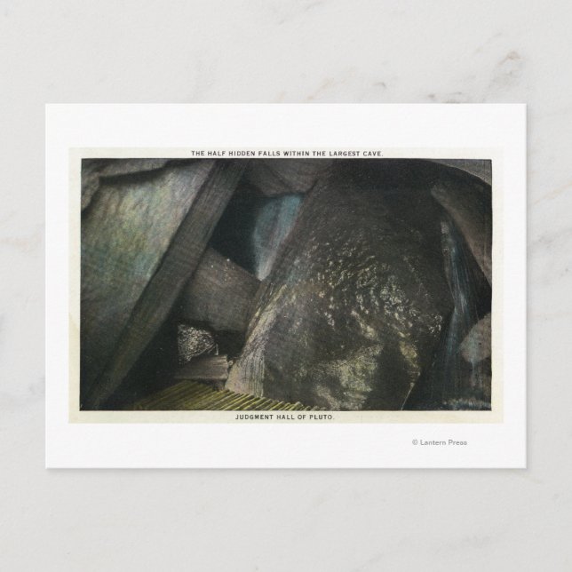 Postal Mitad de cataratas ocultas vista de la sala del ju (Anverso)