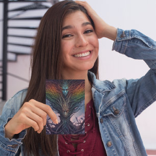 Postal Mítica guardiana de la criatura del bosque profund