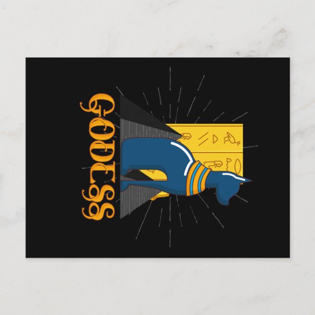 Postal Mitología de la figura del gato de la diosa egipci (Anverso)