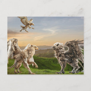 Postal Mitología del grifo Gryphon 