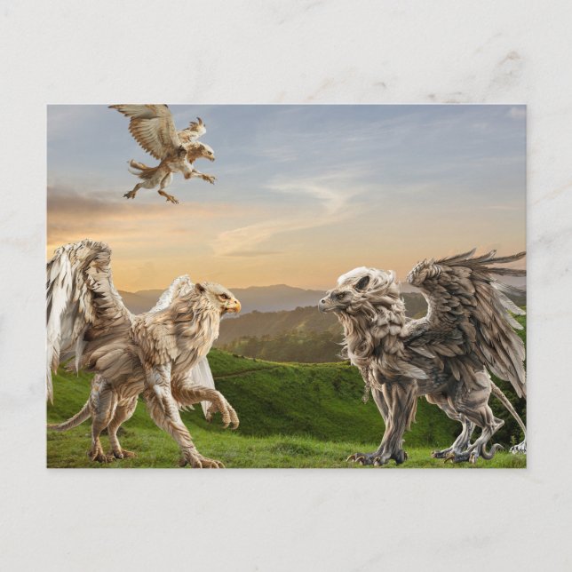 Postal Mitología del grifo Gryphon  (Anverso)