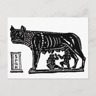 Postal Mitología romana de Romulus y Remus