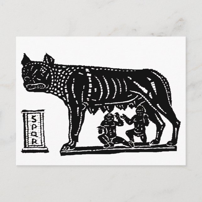 Postal Mitología romana de Romulus y Remus (Anverso)