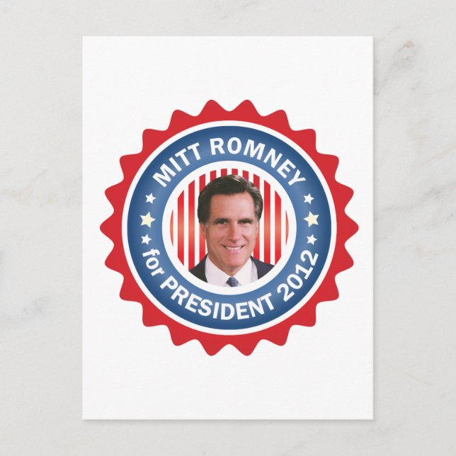 Postal Mitt Romney 2012 para el presidente de Estados Uni (Anverso)