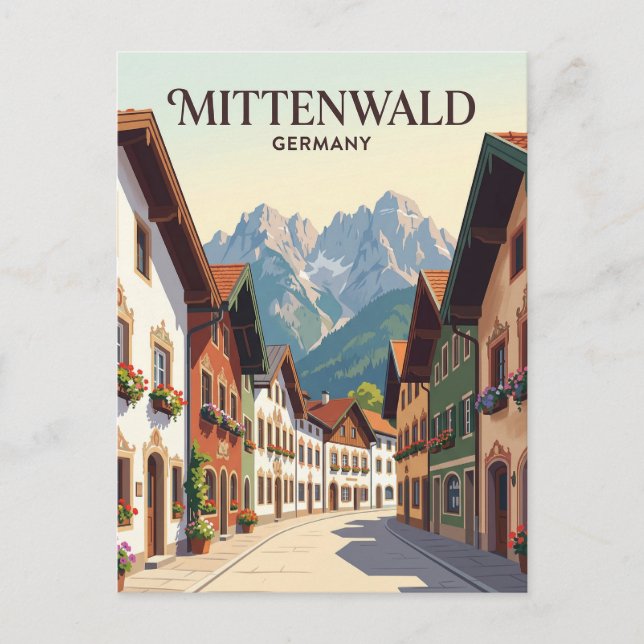 Postal Mittenwald Alemania (Anverso)