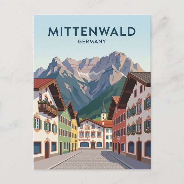 Postal Mittenwald Alemania (Anverso)