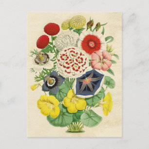 Postal mixta vintage floral lindo