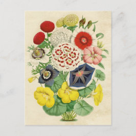 Postal mixta vintage floral lindo