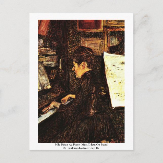 Postal Mlle Dihau Au Piano (Anverso)