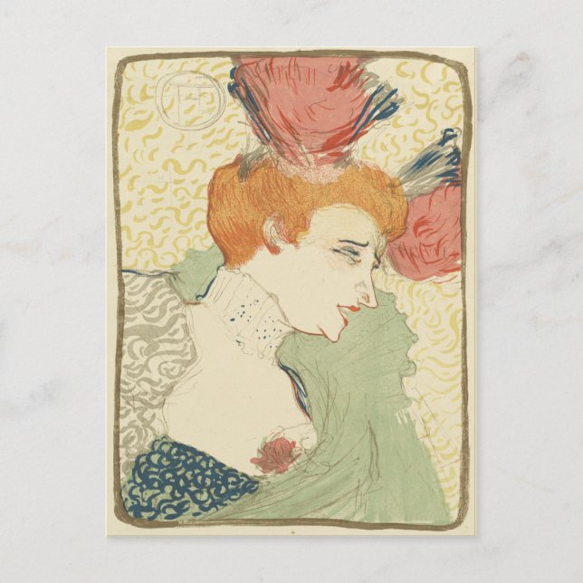 Postal Mlle Marcelle Lender por Henri de Toulouse-Lautrec (Anverso)