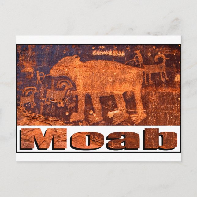 Postal Moab Bear Petroglyph (Anverso)