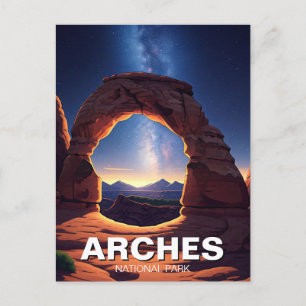 Postal Moab Utah Arches Parque nacional Vía lechosa