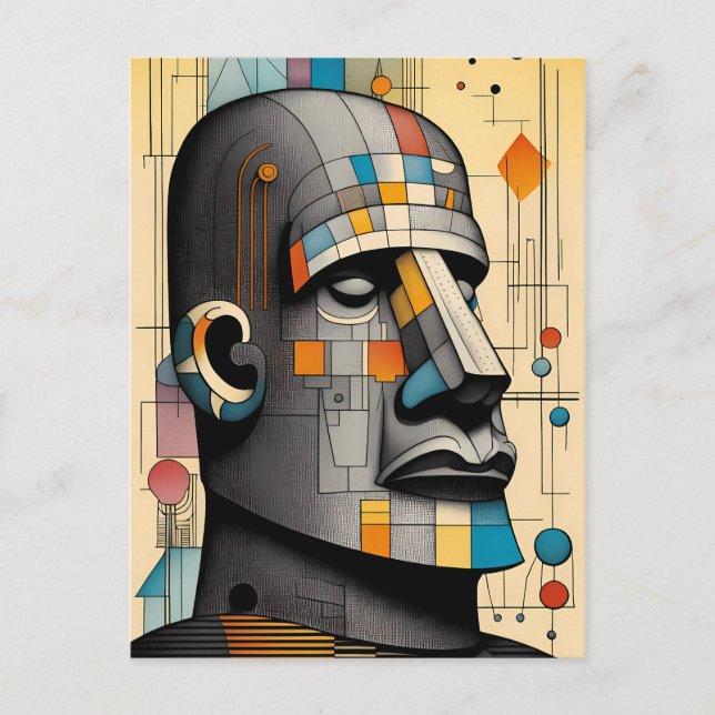 Postal Moai del siglo XXI - Ken Gage Tiki Art (Anverso)