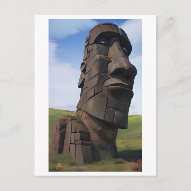 Postal Moai en el Molehill (Anverso)