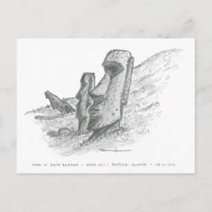 Postal Moai, Isla de Pascua, Chile