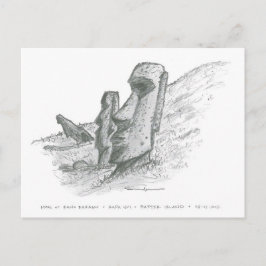 Postal Moai, Isla de Pascua, Chile