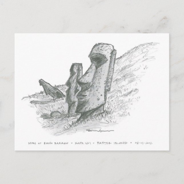Postal Moai, Isla de Pascua, Chile (Anverso)