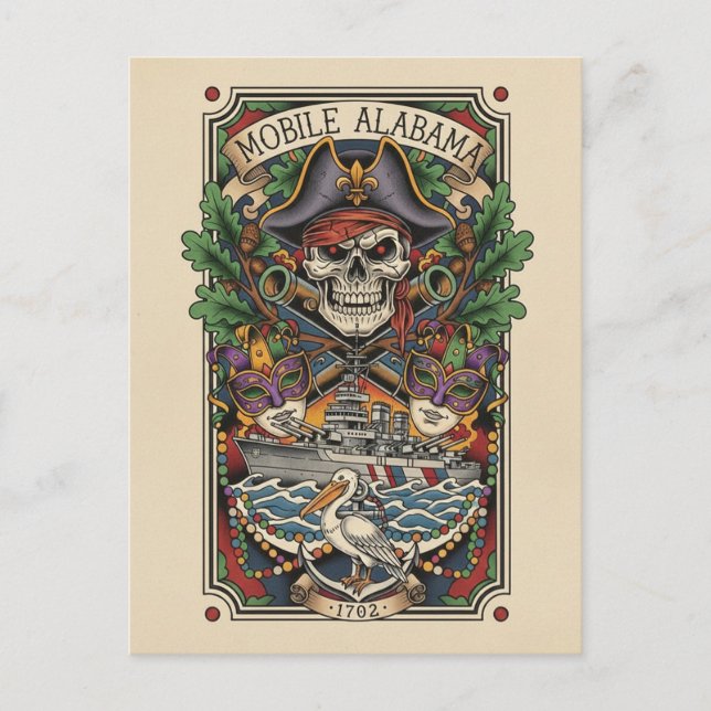 Postal Mobile Alabama Travel (Anverso)