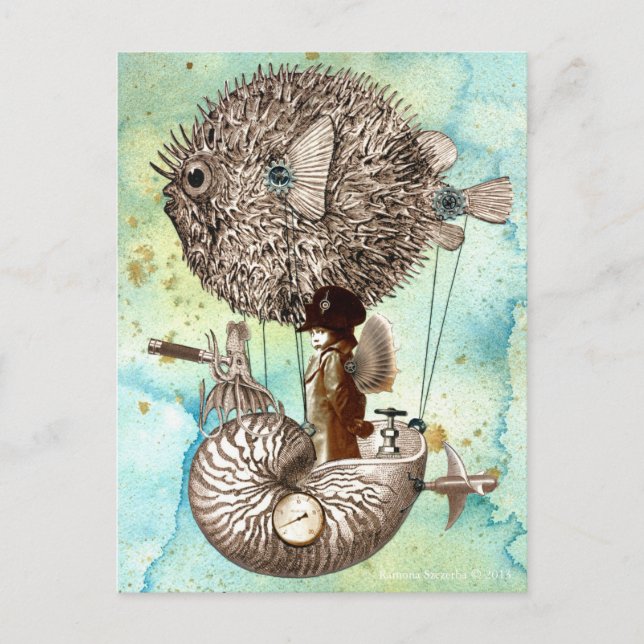 Postal Mobile Steampunk Blowfish (Anverso)