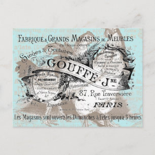 Postal Mobiliario francés del pollo