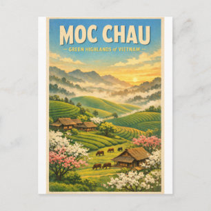 Postal Moc Chau, Vietnam, en un clásico viaje retro