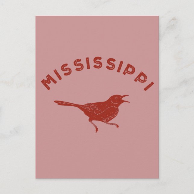 Postal Mockingbird Mississippi State Bird Maroon (Anverso)