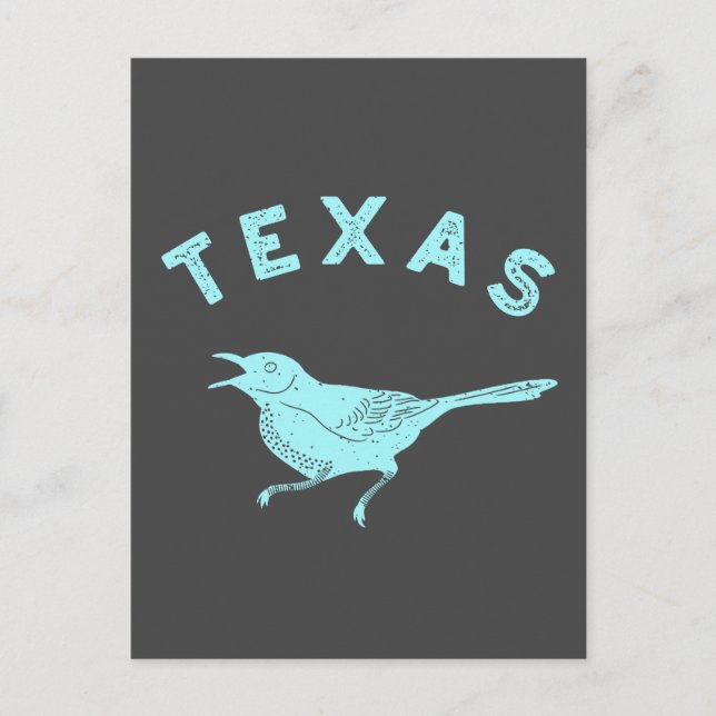 Postal Mockingbird Texas State Bird Aqua Blue and Grey (Anverso)