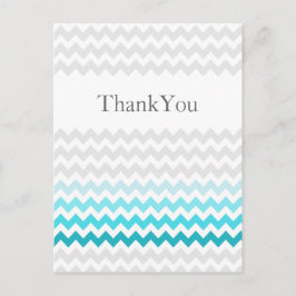 Postal Mod chevron aqua Ombre boda Gracias