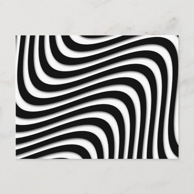 Postal MOD Retro Swirls en blanco y negro (Anverso)