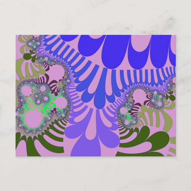 Postal Mod rosa y púrpura (Anverso)