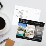Postal Moda acaba de vender inmueble 3 marketing fotográf<br><div class="desc">Muestra tus anuncios vendidos en esta moda postal de marketing negro con tipografía gris. Envíe estas tarjetas postales elegantes a clientes potenciales en su área de propiedades. Personalizar con el nombre de su empresa inmobiliaria y datos de contacto en la parte posterior. Presenta a los nuevos clientes mostrando fotografías de...</div>