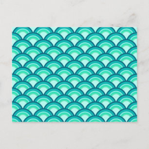 Postal Moda Art Decó - tonos turquesa