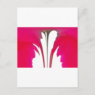 Postal Moda asombrosa rosa rosa roja bajo el cielo blanco