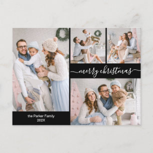 Postal Moda Black Gold Script 5 Foto de varios Navidades