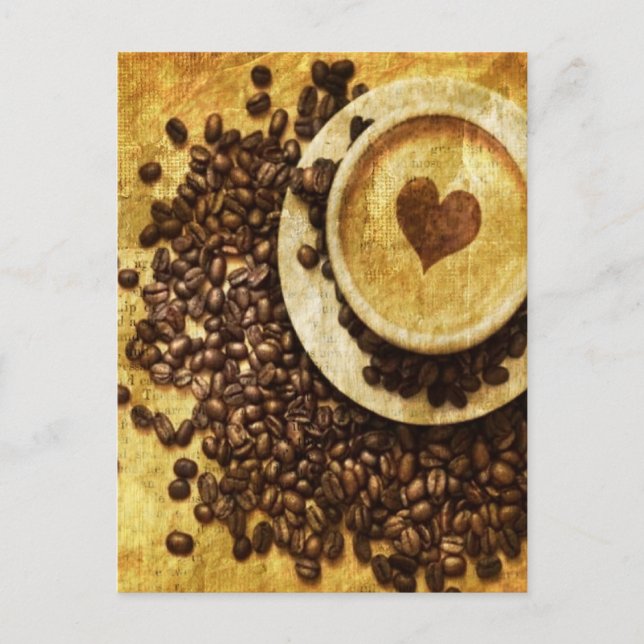 Postal Moda Capuchino Java Café frijol Café Lover (Anverso)